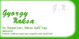 gyorgy maksa business card